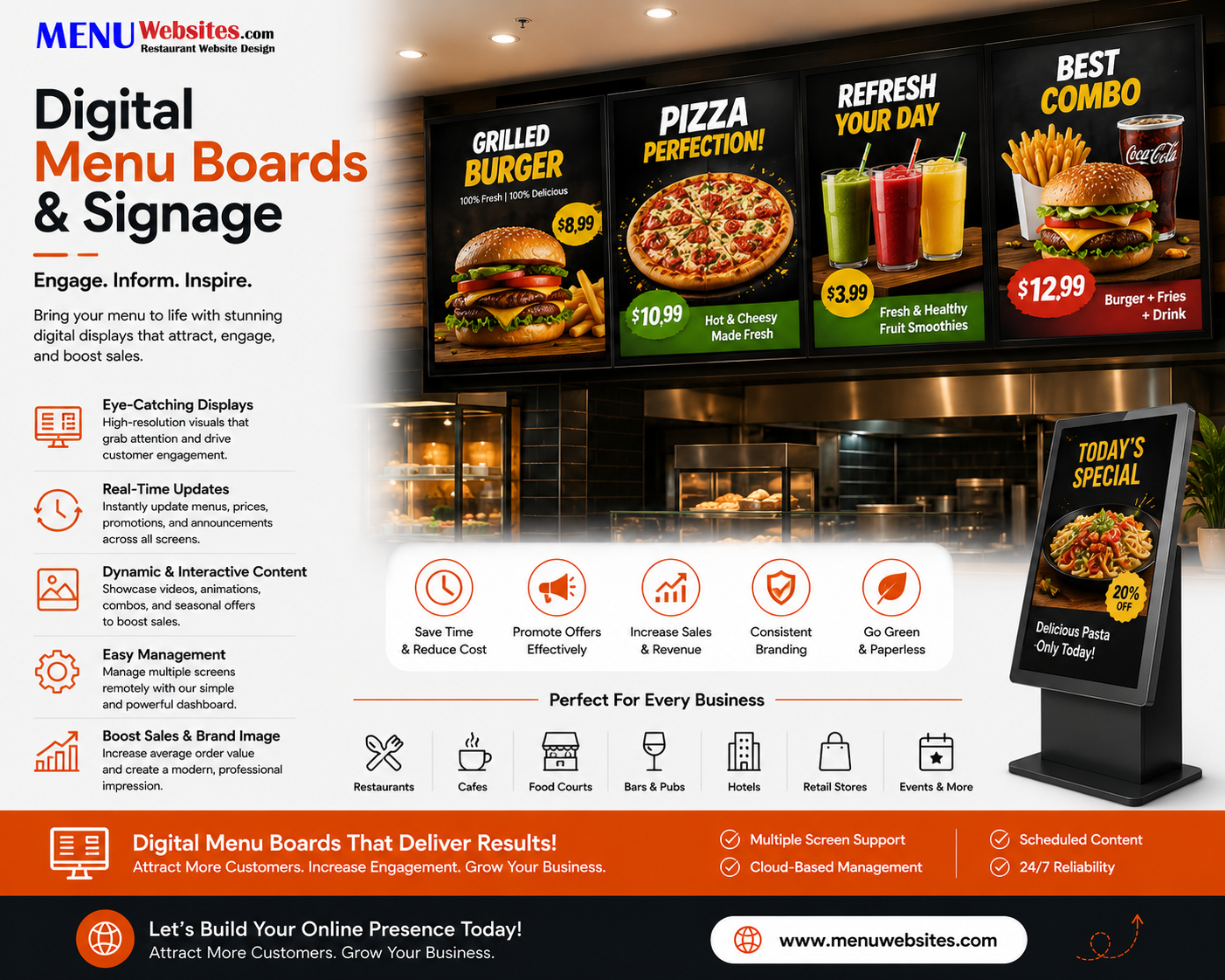 Digital Menu Board Service for Restaurants