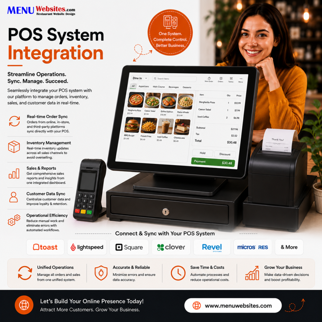 POS System Integration for restaurants by MenuWebsites.com