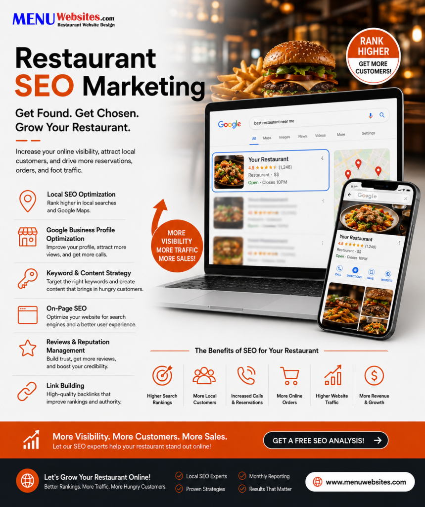 Restaurant SEO Marketing for restaurants by MenuWebsites.com